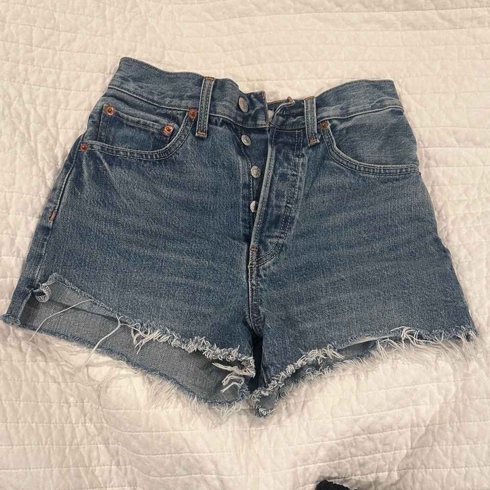 Re/Done High-Rise Denim Shorts